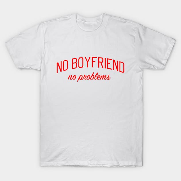 Single on Valentines - No Boyfriend No Problems T-Shirt by bickspics